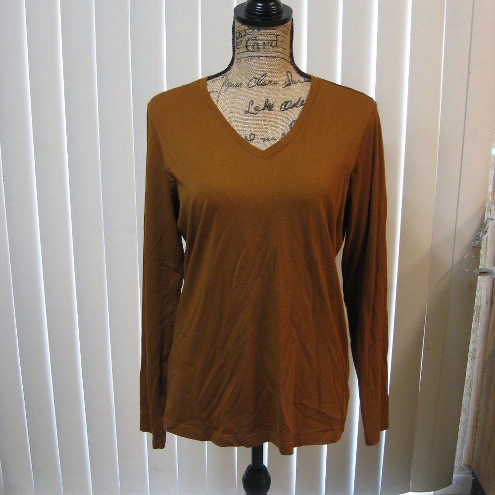 NWOT Lands End yellow tee t shirt top S small